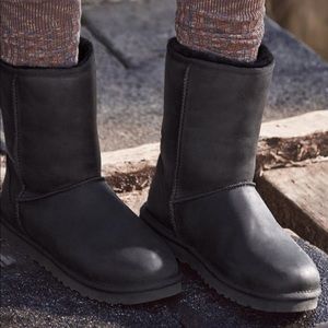 Waterproof Black Leather UGGs